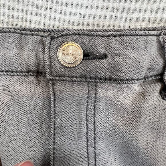 Christopher and Banks Mid Rise Straight Leg Jeans Women's 10 Gray Studded Pocket - Picture 12 of 15